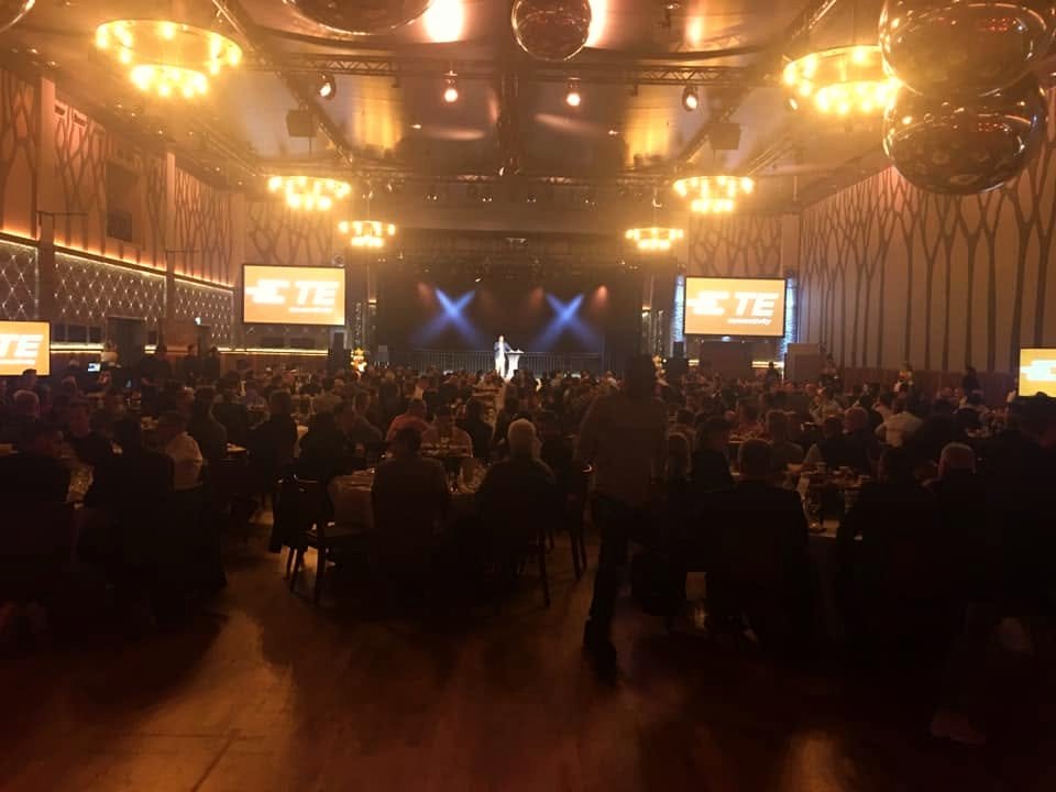 Evening gala in a grand ballroom