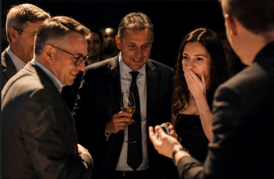 Amazed guests during a performance